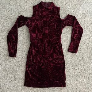Lulus Maroon Velvet Dress